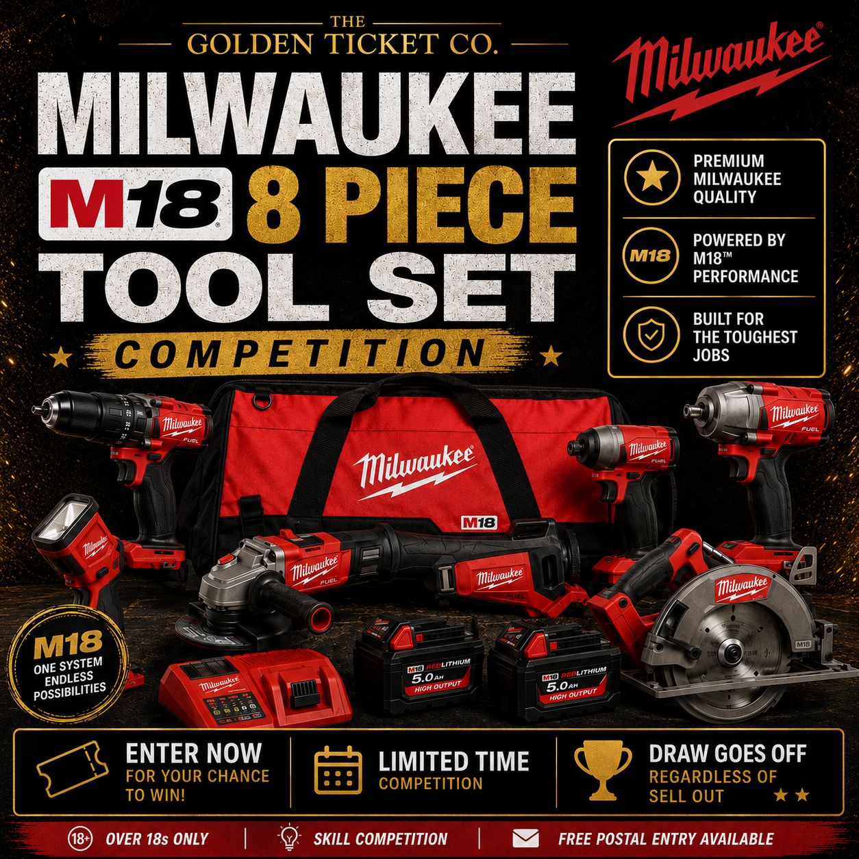 Milwaukee M18 8 Piece Tool Bundle